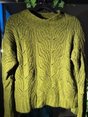 J. Crew Olive Green Cable Turtleneck Sweater